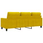 vidaXL Canapé à 3 places Jaune 180 cm Velours
