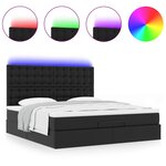 VidaXL Cadre de lit ottoman avec matelas noir 160x200 cm similicuir