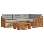vidaXL Ensemble de canapés d'extérieur 5 Pièces Gris Naturel et Clair