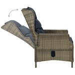 vidaXL Chaise inclinable de jardin avec tabouret Résine tressée Marron