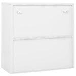 vidaXL Armoire de bureau avec porte coulissante Blanc 90x40x90cm Acier
