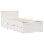 vidaXL Lit bibliothèque sans matelas blanc 90x200cm bois de pin massif