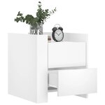 vidaXL Table de chevet blanc 45x50x50 cm bois d’ingénierie