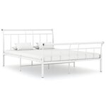 vidaXL Cadre de lit Blanc Métal 140x200 cm