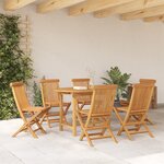 vidaXL Ensemble de salle à manger de jardin 7 pièces en teck massif