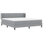 vidaXL Lit à ressorts avec matelas Gris clair 180 x 200 cm tissu