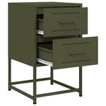 vidaXL Table de chevet vert olive 36x39x60 5 cm acier