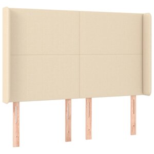 vidaXL Tête de lit avec oreilles Crème 147x16x118/128 cm Tissu