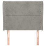 vidaXL Tête de lit avec oreilles Gris clair 93x23x118/128 cm Velours