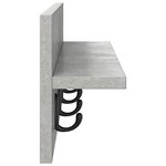 vidaXL Porte-manteau mural Montage mural Gris béton 60 x 10 5 x 18 cm
