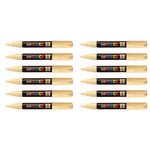 Marqueur pointe conique extra-fine posca pc1mc 0 7 - 1mm beige x 12 posca