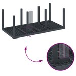 vidaXL Ensemble de salle à manger de jardin 9 pièces avec coussins gris foncé en poly rotin