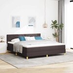 vidaXL Lit boxspring avec matelas Marron foncé 180 x 200 cm tissu