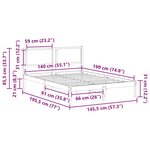 vidaXL Cadre de lit Gris clair 140 x 190 cm Pin massif