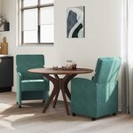 vidaXL Chaises de Salle à Manger avec Roues 2 Pièces Vert foncé