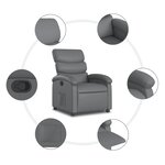 vidaXL Fauteuil inclinable gris similicuir