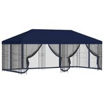 vidaXL Gazebo avec murs latéraux 6 x 3 m Bleu Polyester et Acier 190