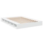 vidaXL Cadre de lit blanc 140x200 cm bois d'ingénierie