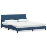 vidaXL Lit avec matelas bleu 180x200 cm tissu
