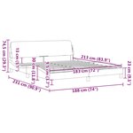 vidaXL Cadre de lit Dover gris clair 183x213 cm tissu