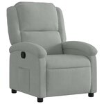 vidaXL Fauteuil inclinable en velours gris clair