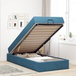 vidaXL Cadre de lit avec matelas avec matelas 2 Pièces Bleu Velours