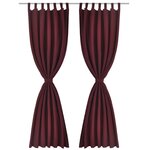 2 Pièces Rideau à Passant Micro Satin Bordeaux 140 x 245 cm