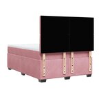 vidaXL Sommier à lattes de lit avec matelas Rose 160x200 cm Velours