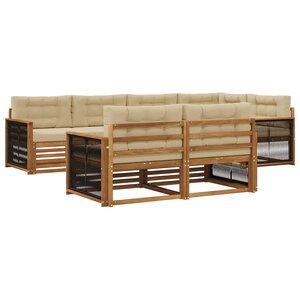 vidaXL Ensemble de canapés d'extérieur 7 pc Naturel et Beige