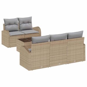 vidaXL Ensemble de canapé de jardin Beige 55 x 55 x 37 cm polyrotin