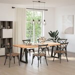 vidaXL Pieds de table à manger en V 2 pièces Noir 50x(72-73 3) cm Acier