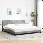 vidaXL Cadre de lit sans matelas gris clair 200x200 cm tissu