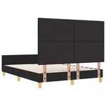 vidaXL Cadre de lit avec tête de lit Noir 160 x 200 cm tissu
