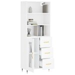 vidaXL Buffet haut Blanc 69 5x34x180 cm Bois d'ingénierie