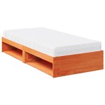 vidaXL Lit de jour avec matelas cire marron 90x200 cm bois pin massif