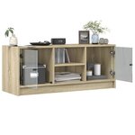 vidaXL Meuble TV avec portes en verre chêne sonoma 102x37x42 cm