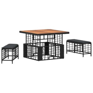 vidaXL Ensemble de salle à manger pour jardin 3 pc Noir et gris