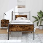 vidaXL Cadre de lit sans matelas chêne fumé 90x200cm bois d'ingénierie