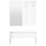 vidaXL Ensemble de meubles de couloir Blanc brillant Bois d'ingénierie
