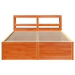 vidaXL Cadre de lit et tête de lit cire marron 120x200 cm bois de pin