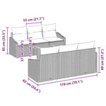 vidaXL Ensemble de canapé de jardin 7 Pièces Noir  blanc