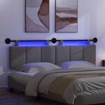 vidaXL Tête de lit suspendue Avec lumière LED Gris foncé Tissu
