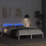 vidaXL Cadre de lit avec tête de lit Blanc 120 x 200 cm Pin massif