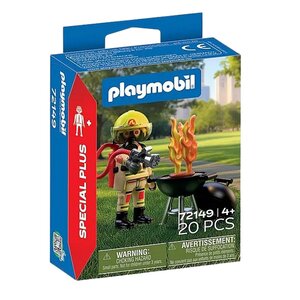 72149 Pompier et barbecue en feu
