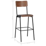 vidaXL Tabourets de bar lot de 2 marron contreplaqué solide et acier