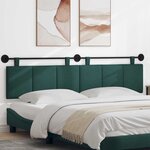 vidaXL Tête de lit suspendue Vert foncé Tissu