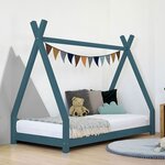Lit tipi enfant NAKANA 90 x 200 vert pétrole