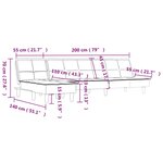 vidaXL Canapé-lit en forme de L gris foncé 255x140x70 cm tissu