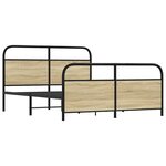 vidaXL Cadre de lit en métal sans matelas chêne sonoma 160x200 cm