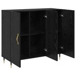 vidaXL Buffet Chêne noir 90 x 34 x 80 cm Bois d'ingénierie